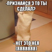 -признайся э то ты сделал? - нет это нея (яяяяяяя)