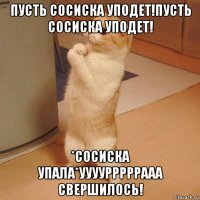 пусть сосиска уподет!пусть сосиска уподет! *сосиска упала*уууурррррааа свершилось!