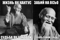 жизнь як кактус судьба як геморой забий на всьо і будь самим собой