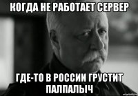 когда не работает сервер где-то в россии грустит палпалыч