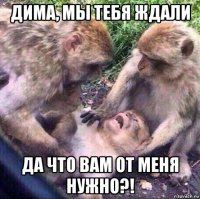 дима, мы тебя ждали да что вам от меня нужно?!