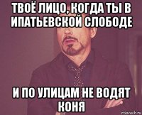 твоё лицо, когда ты в ипатьевской слободе и по улицам не водят коня