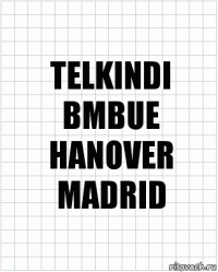 TELKINDI
BMBUE
HANOVER
MADRID