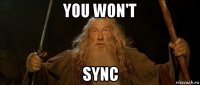 you won't sync