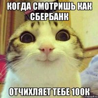 когда смотришь как сбербанк отчихляет тебе 100к