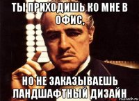 ты приходишь ко мне в офис, но не заказываешь ландшафтный дизайн