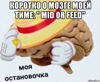 коротко о мозге моей тиме: " mid or feed" 