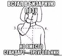 встал в бизарную позу но вместо стандарт—треугольник