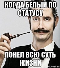 когда белый по статусу понел всю суть жизни