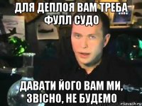 для деплоя вам треба фулл судо давати його вам ми, звісно, не будемо