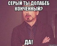 серый ты долабёб конченный? да!