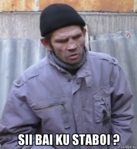  sii bai ku staboi ?