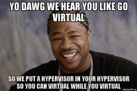 yo dawg we hear you like go virtual so we put a hypervisor in your hypervisor so you can virtual while you virtual