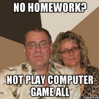 no homework? not play computer game all