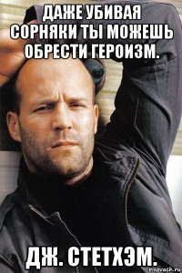 даже убивая сорняки ты можешь обрести героизм. дж. стетхэм.