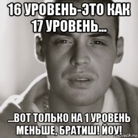 16 уровень-это как 17 уровень... ...вот только на 1 уровень меньше, братиш! йоу!