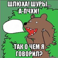 шлюха! шуры... а-пчхи! так о чем я говорил?