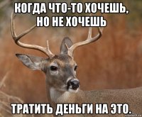 когда что-то хочешь, но не хочешь тратить деньги на это.