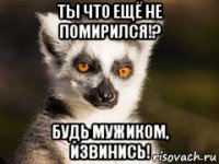 ты что ещё не помирился!? будь мужиком, извинись!