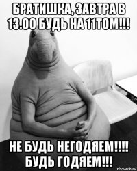 братишка, завтра в 13.00 будь на 11том!!! не будь негодяем!!!! будь годяем!!!