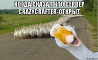 когда сказал что сервер crazycrafter-открыт 