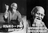 Язык C++ учат долго... Но после изучения почти ничего не пишут.