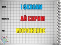 I skream Ай скрим Мороженое