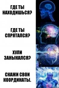 Где ты находишься? Где ты спрятался? Хули заныкался? Скажи свои координаты.