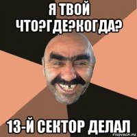 я твой что?где?когда? 13-й сектор делал