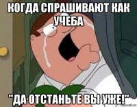 когда спрашивают как учеба "да отстаньте вы уже!"