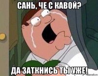 сань, че с кавой? да заткнись ты уже!