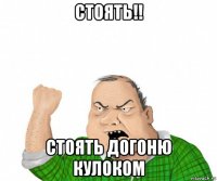 стоять!! стоять догоню кулоком