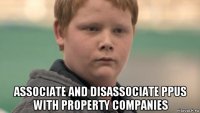  associate and disassociate ppus with property companies