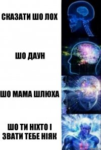 cказати шо лох шо даун шо мама шлюха шо ти ніхто і звати тебе ніяк