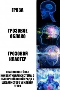 Гроза Грозовое облако Грозовой кластер Квазио линейная конвективная система, с обширной зоной града и шквалистого усиления ветра