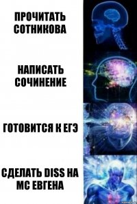 Прочитать Сотникова Написать сочинение Готовится к ЕГЭ Сделать diss на МС Евгена