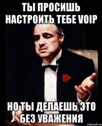 ты просишь настроить тебе voip но ты делаешь это без уважения