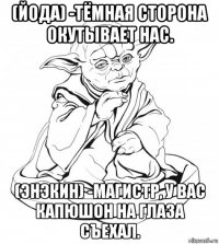 (йода) -тёмная сторона окутывает нас. (энэкин) -магистр, у вас капюшон на глаза съехал.