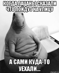 когда пацаны сказали что пойдут на улицу а сами куда-то уехали...