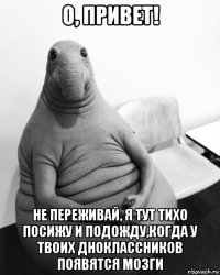 о, привет! не переживай, я тут тихо посижу и подожду,когда у твоих дноклассников появятся мозги