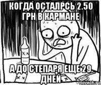 когда осталрсь 2.50 грн в кармане а до степаря еще 29 дней