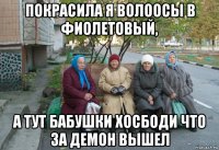 покрасила я волоосы в фиолетовый, а тут бабушки хосбоди что за демон вышел