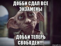 добби сдал все экзамены добби теперь свободен!!!