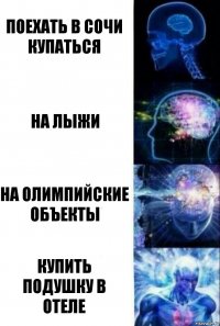 Поехать в Сочи купаться На лыжи На олимпийские объекты Купить подушку в отеле