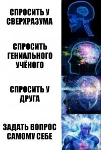 Спросить у Сверхразума Спросить гениального учёного Спросить у друга Задать вопрос самому себе