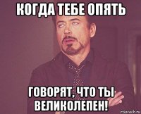 когда тебе опять говорят, что ты великолепен!