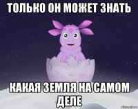 только он может знать какая земля на самом деле