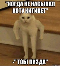 "когда не насыпал коту китикет" -" тобi пизда"