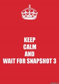 KEEP
CALM
AND
WAIT FOR SNAPSHOT 3