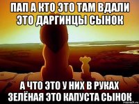 пап а кто это там вдали это даргинцы сынок а что это у них в руках зелёная это капуста сынок